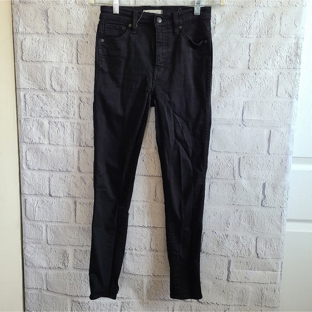 Madewell‎ Black Denim 10" High Rise Skinny Jeans Women's 25